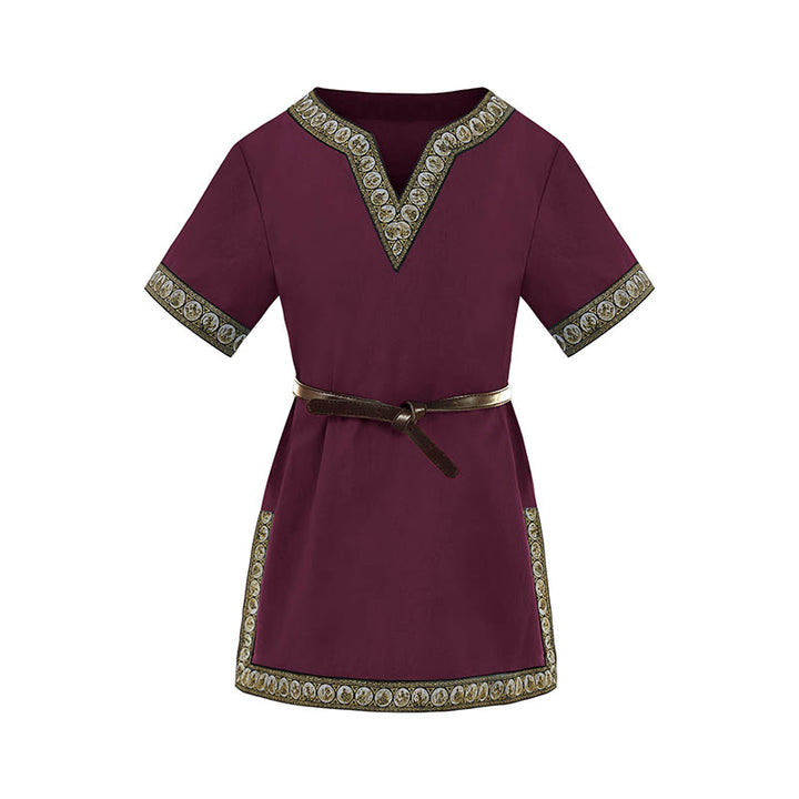 WorldNorse Medieval Embroidered Trim Tunic Costume Shirt