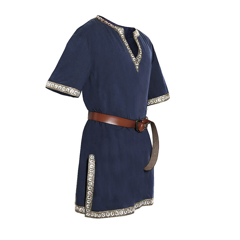 WorldNorse Medieval Embroidered Trim Tunic Costume Shirt - image 2