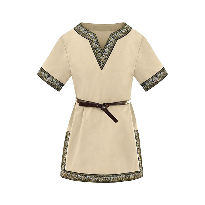 WorldNorse Medieval Embroidered Trim Tunic Costume Shirt