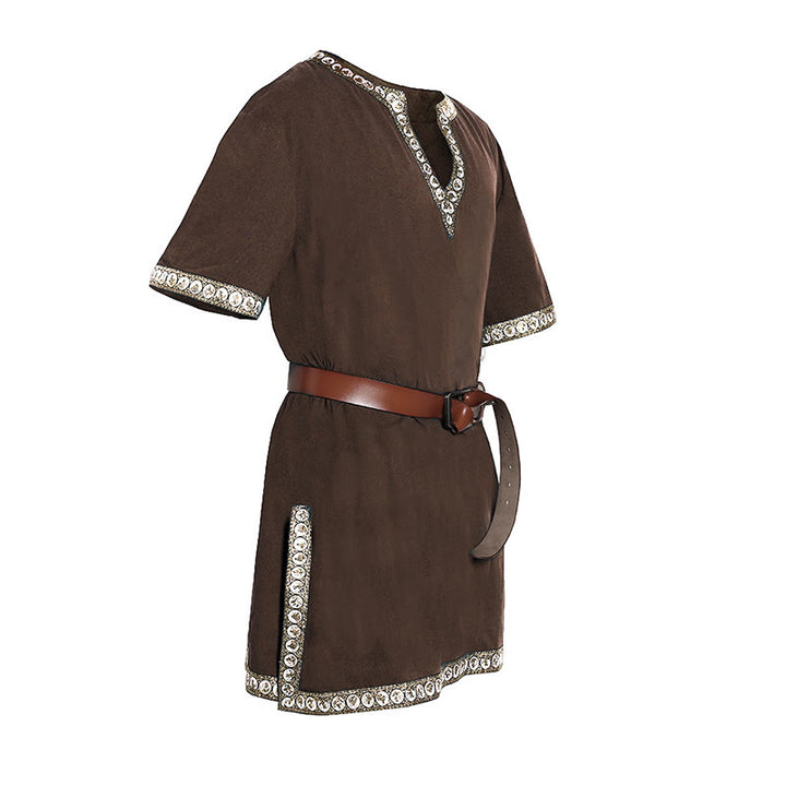 WorldNorse Medieval Embroidered Trim Tunic Costume Shirt