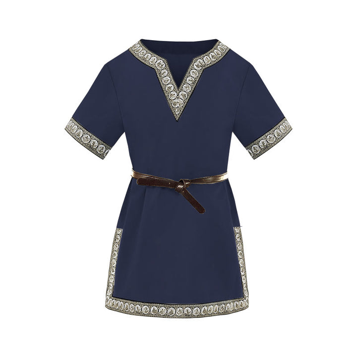 WorldNorse Medieval Embroidered Trim Tunic Costume Shirt