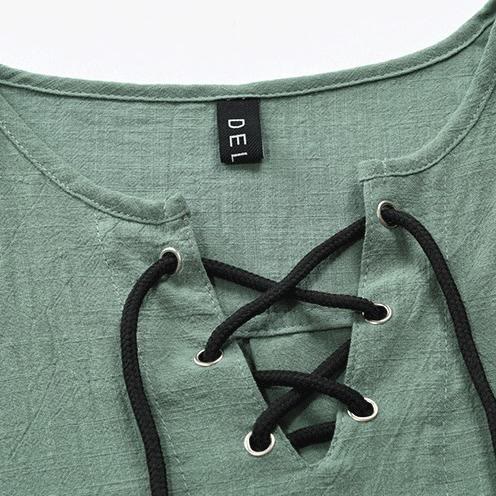 WorldNorse Nordic Lace-Up Collar Costume Shirt - image 5