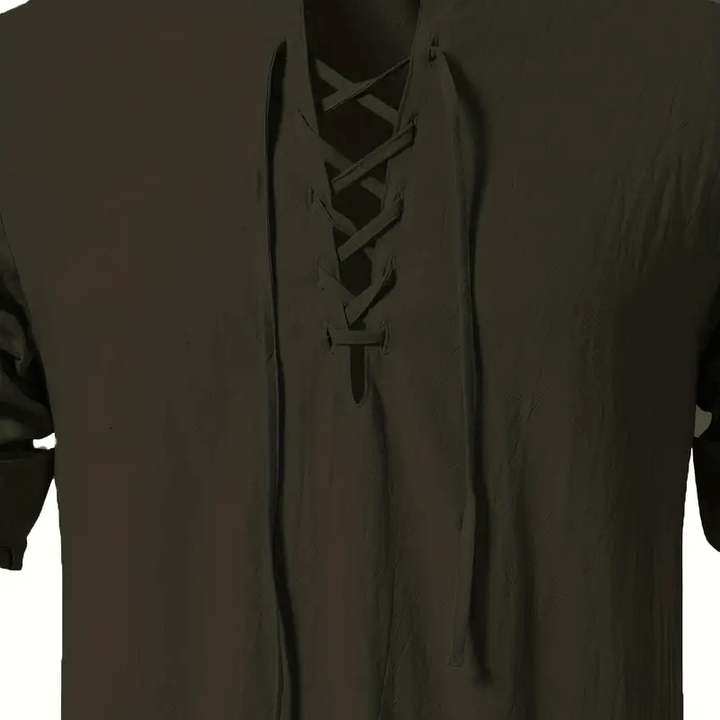 WorldNorse Medieval Lace-Up Tunic Henley Costume Shirt