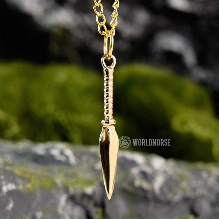 WorldNorse Nordic Spearhead Weapon Necklace - Gold - image 5