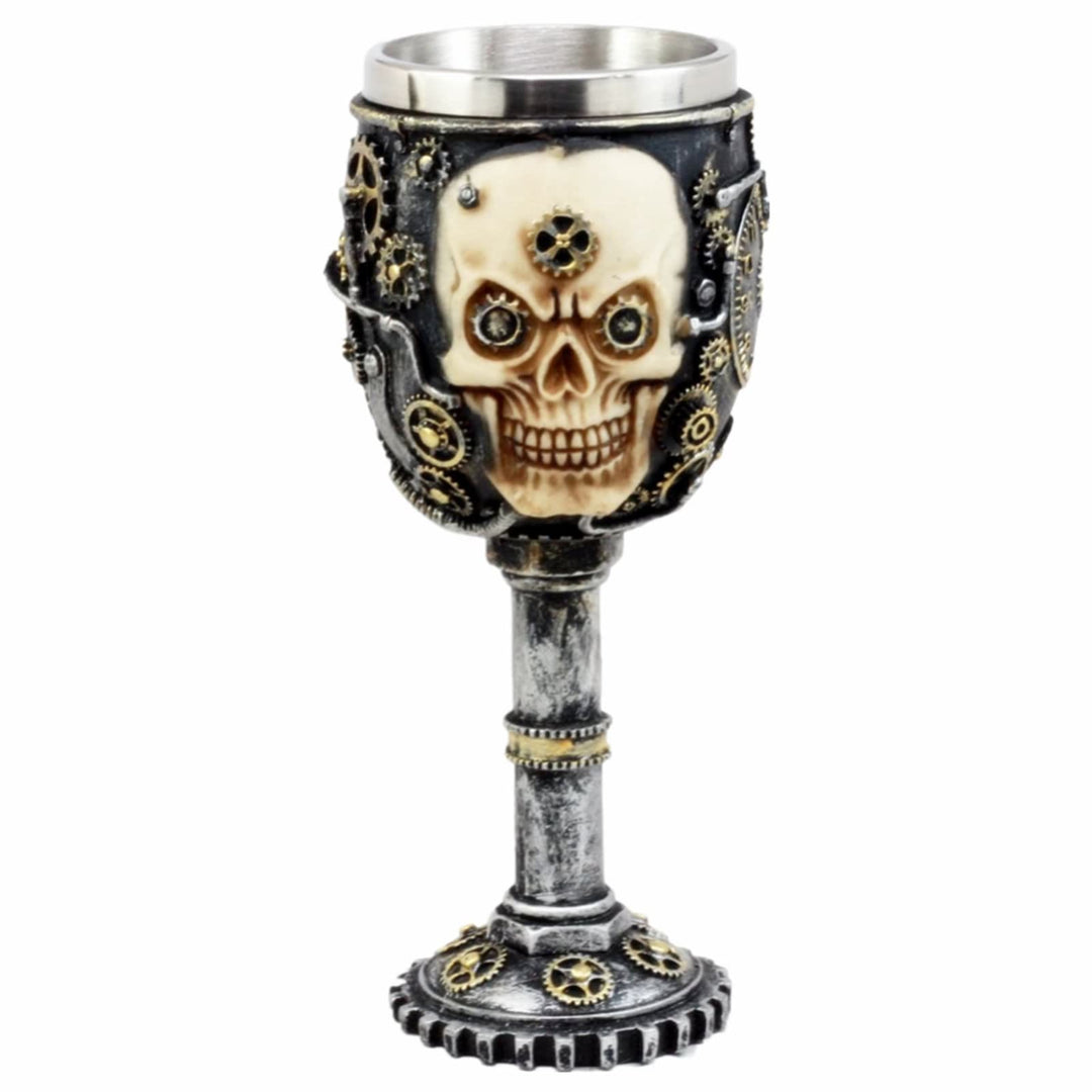 WorldNorse Steampunk Gear Skull Goblet