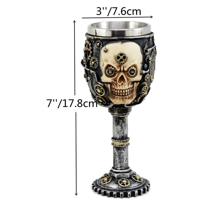 WorldNorse Steampunk Gear Skull Goblet