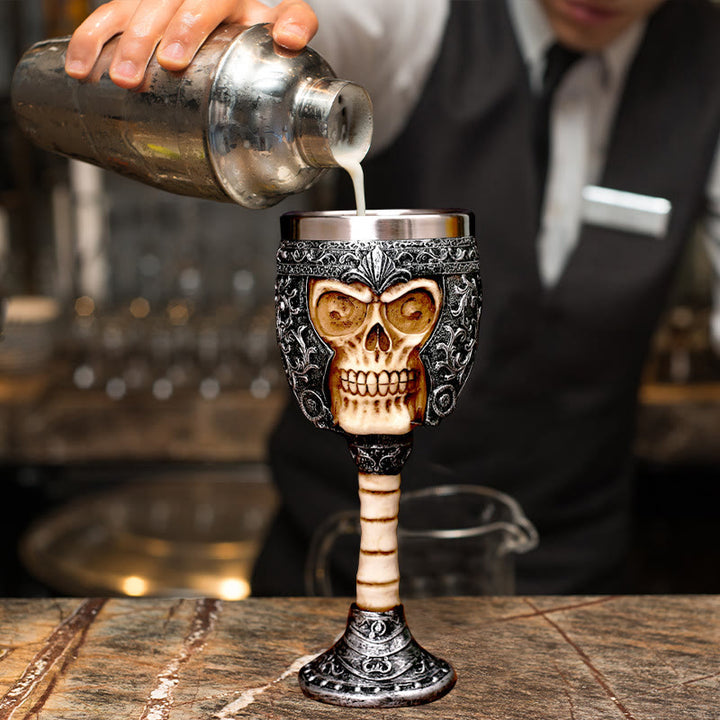 WorldNorse Medieval Knight Skeleton Goblet