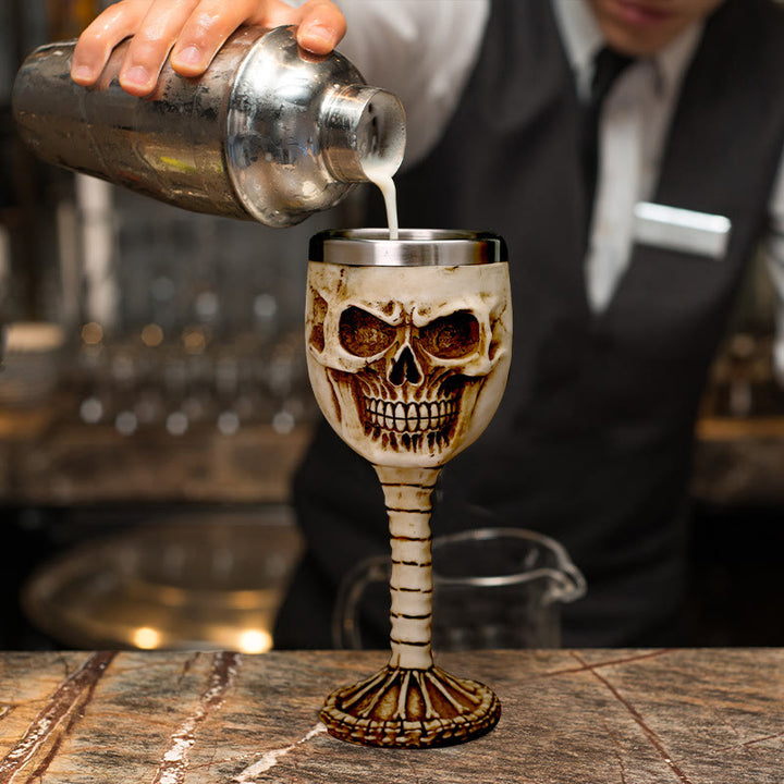 WorldNorse Resin Skull Bone Goblet