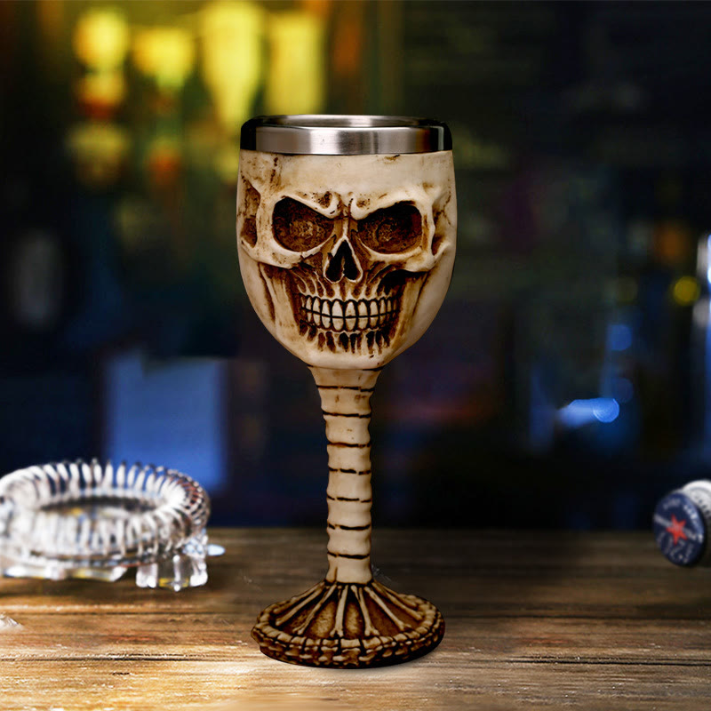 WorldNorse Resin Skull Bone Goblet