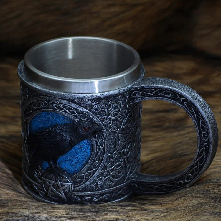 WorldNorse Celtic Tribal Moonlight Raven Mug