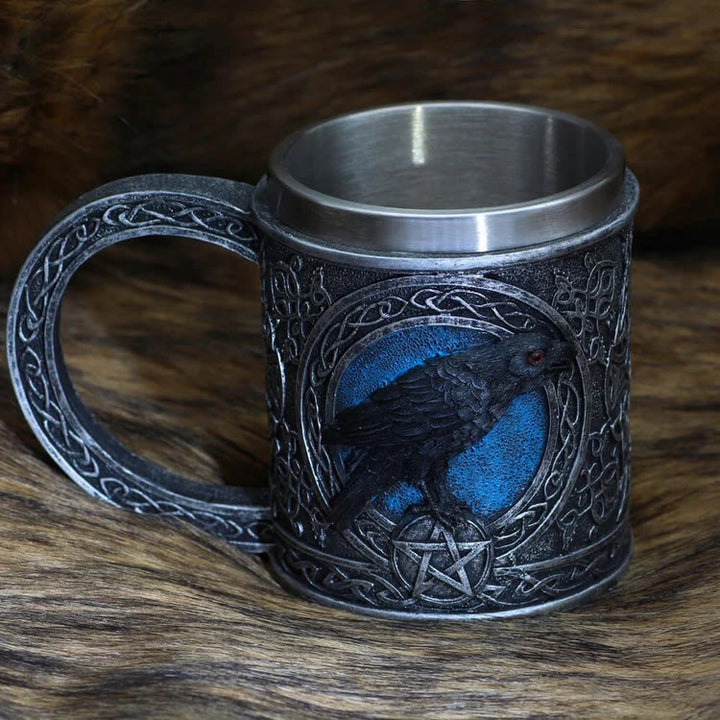 WorldNorse Celtic Tribal Moonlight Raven Mug