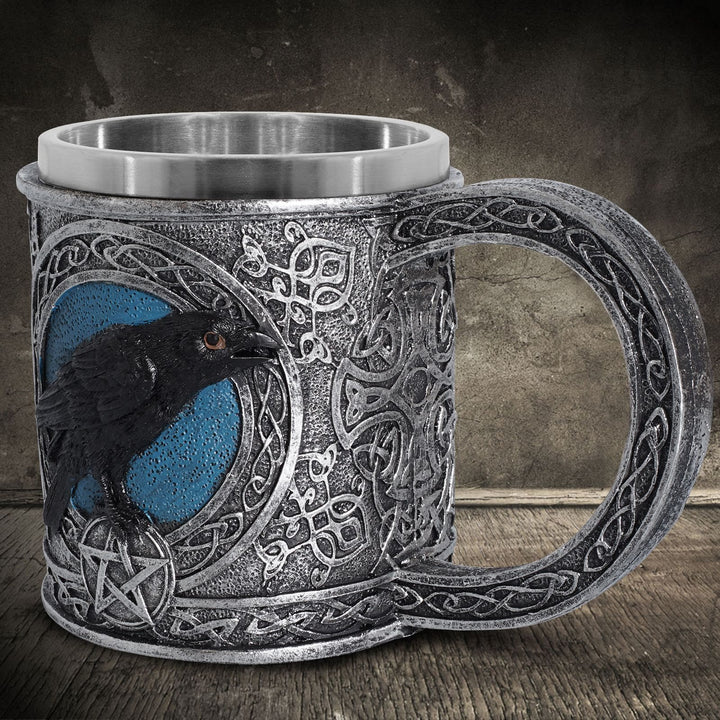 WorldNorse Celtic Tribal Moonlight Raven Mug