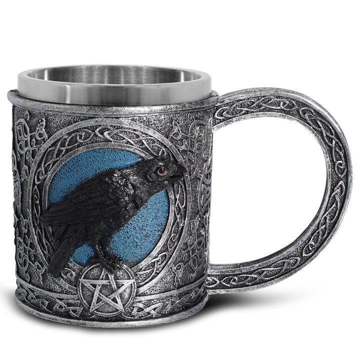 WorldNorse Celtic Tribal Moonlight Raven Mug