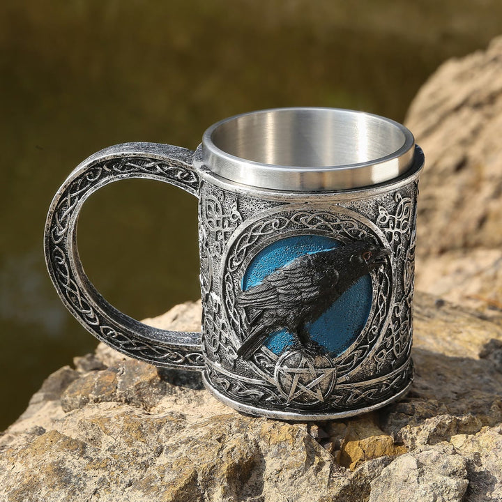 WorldNorse Celtic Tribal Moonlight Raven Mug