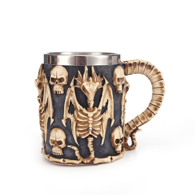 WorldNorse Gothic Dragon Skull Mug