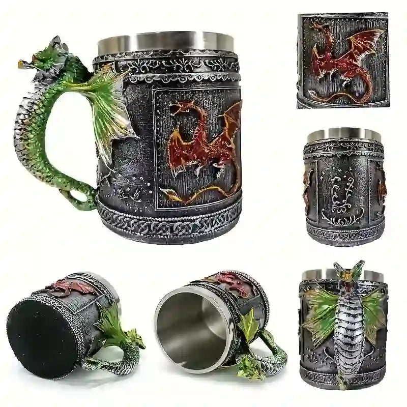 WorldNorse Mythical Dual Dragon Mug