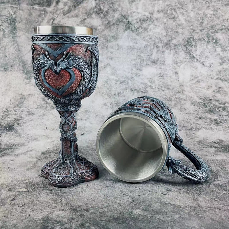 WorldNorse Medieval Dragon Heart Goblet Mug