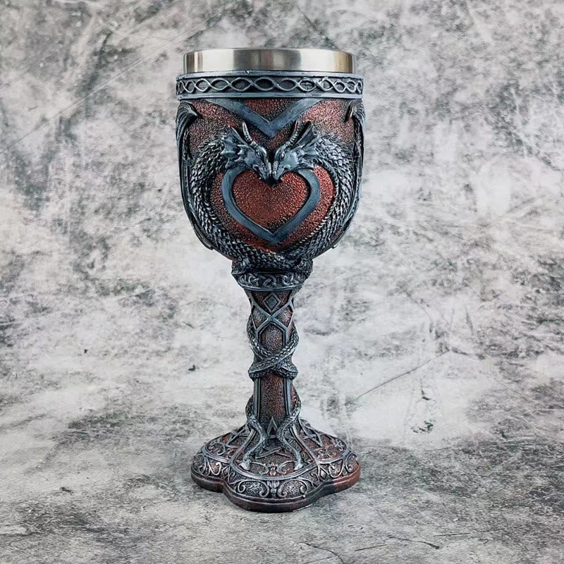 WorldNorse Medieval Dragon Heart Goblet Mug