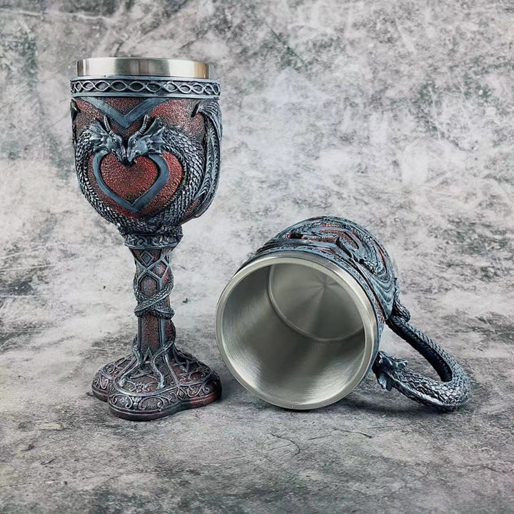 WorldNorse Medieval Dragon Heart Goblet Mug - image 6