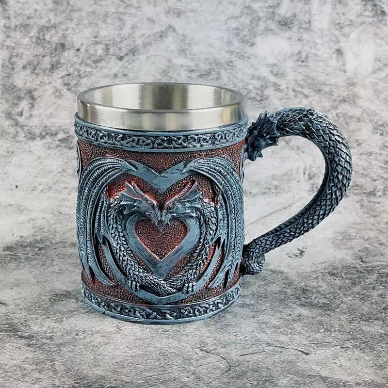 WorldNorse Medieval Dragon Heart Goblet Mug