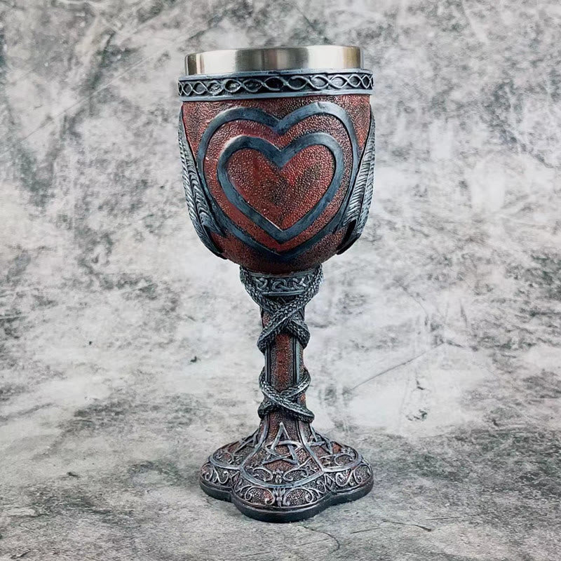 WorldNorse Medieval Dragon Heart Goblet Mug