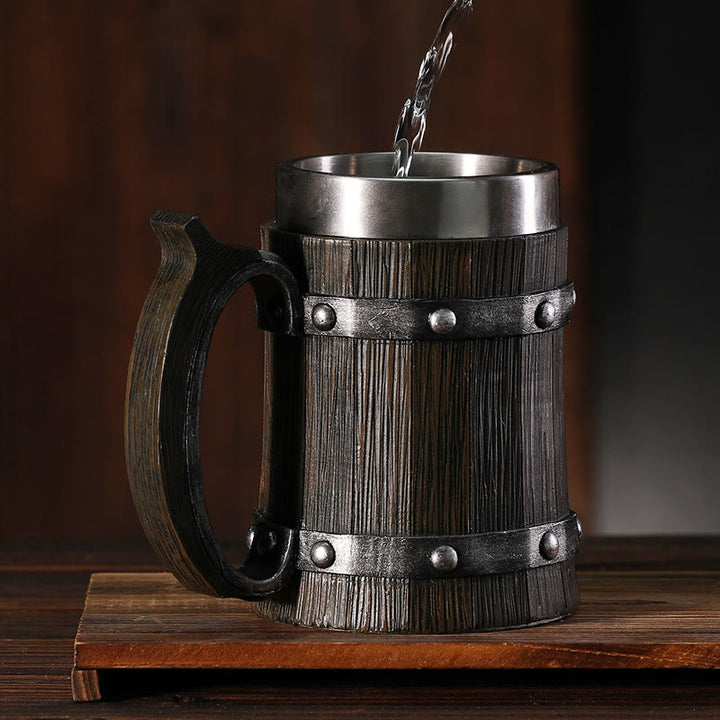 WorldNorse Nordic Wood Style Beer Mug