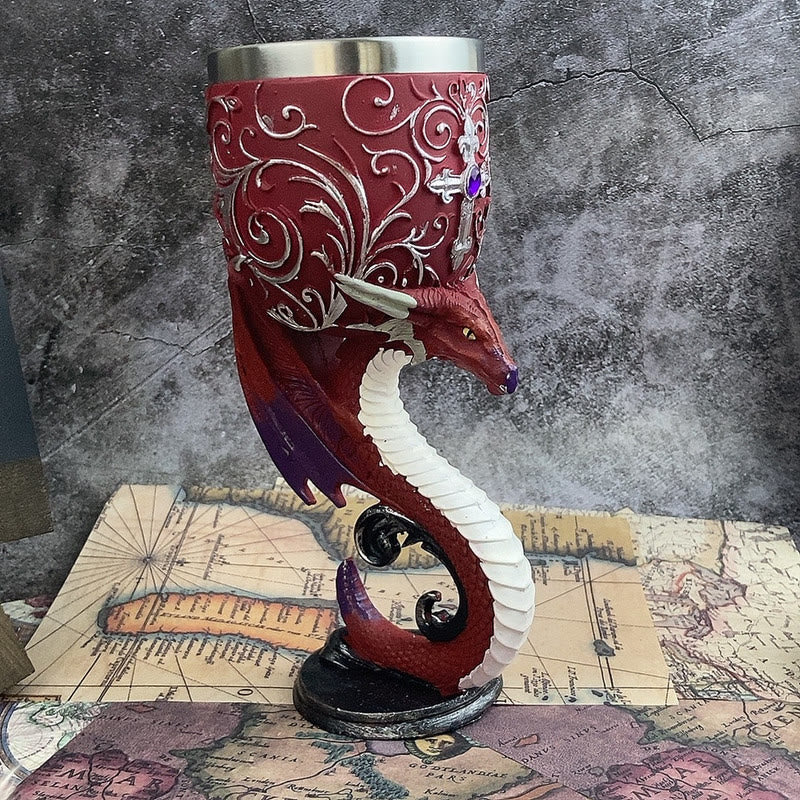 WorldNorse Skull Dragon Wolf Spirit Goblet