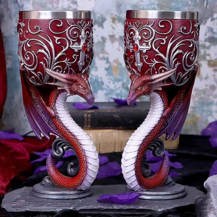 WorldNorse Skull Dragon Wolf Spirit Goblet