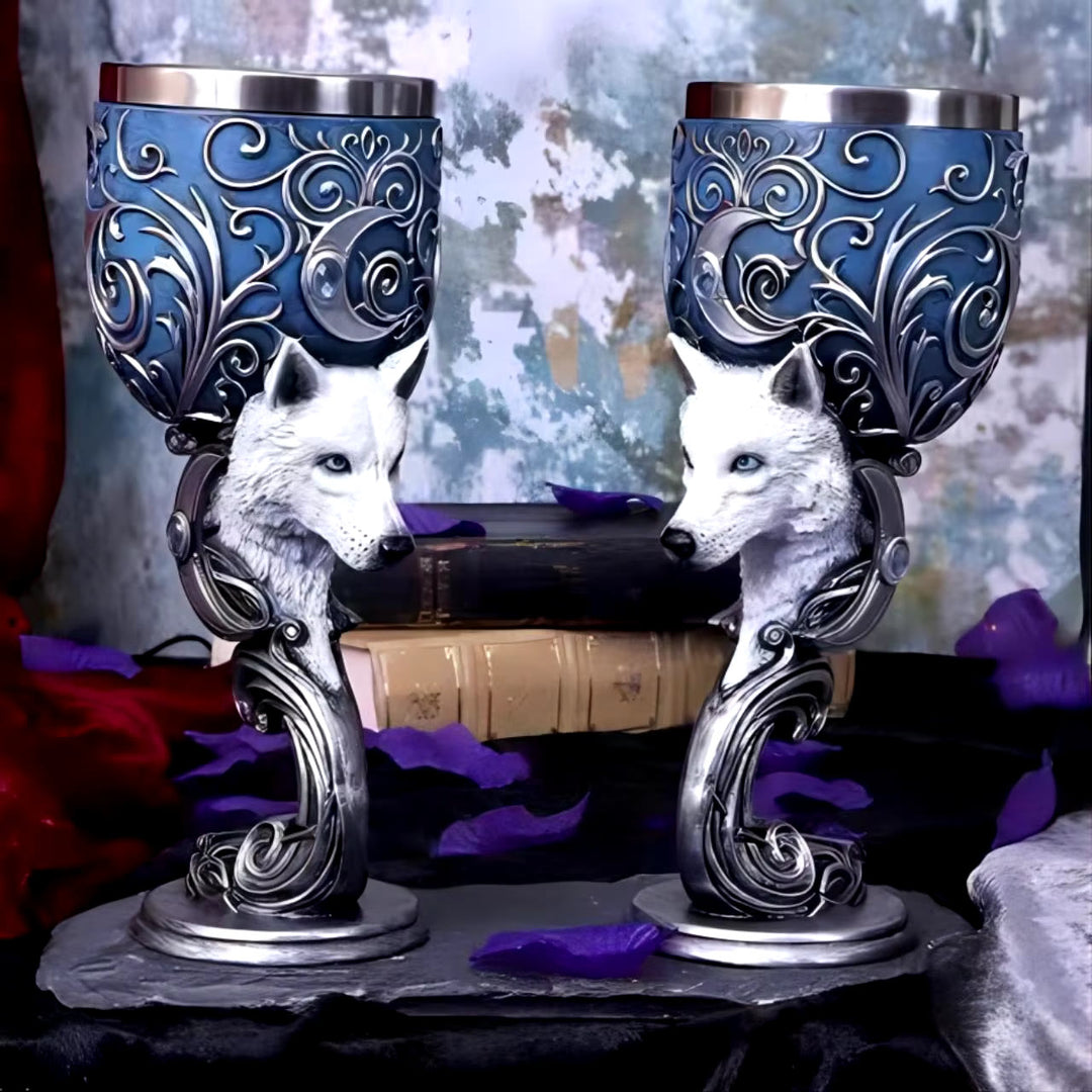 WorldNorse Skull Dragon Wolf Spirit Goblet