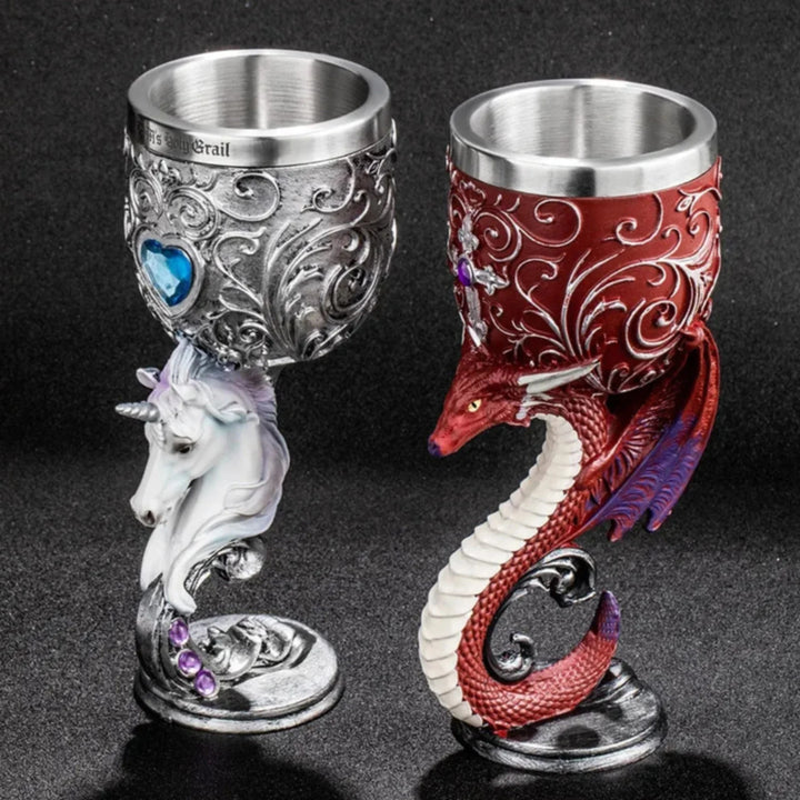 WorldNorse Skull Dragon Wolf Spirit Goblet