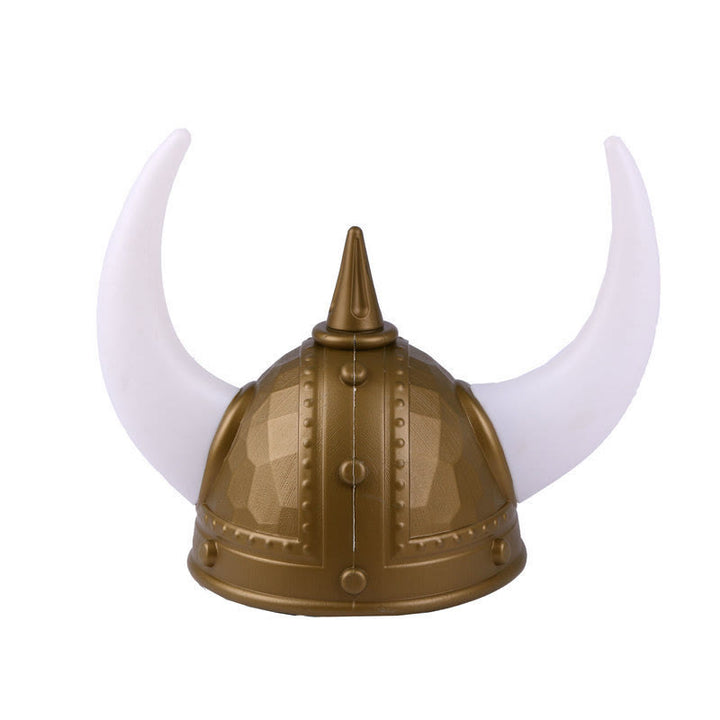 WorldNorse Horned Viking Helmet With Braids Hat