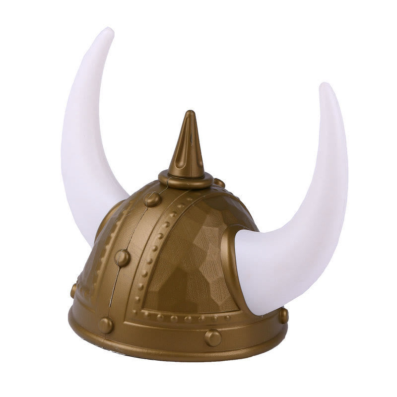 WorldNorse Horned Viking Helmet With Braids Hat