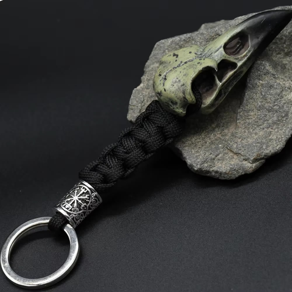 WorldNorse Raven Crow Skeleton Keychain