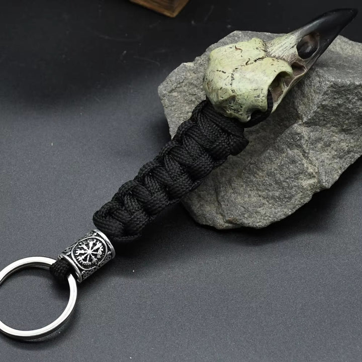 WorldNorse Raven Crow Skeleton Keychain