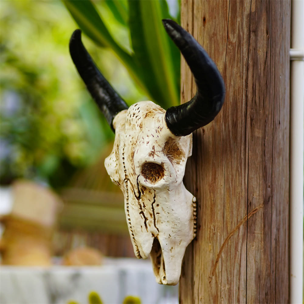 WorldNorse Horn Skull Wall Hanging Ornament