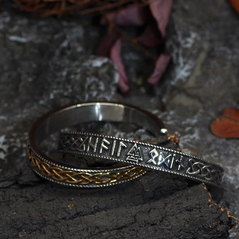 WorldNorse Men's Vintage Norse Valknut Viking Bracelet - image 2