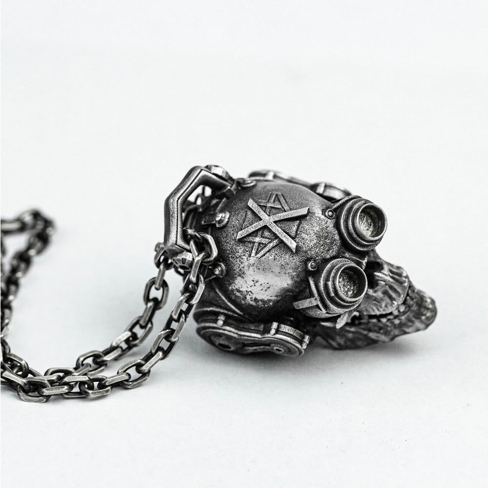 WorldNorse Mechanical Skull Necklace - image 1