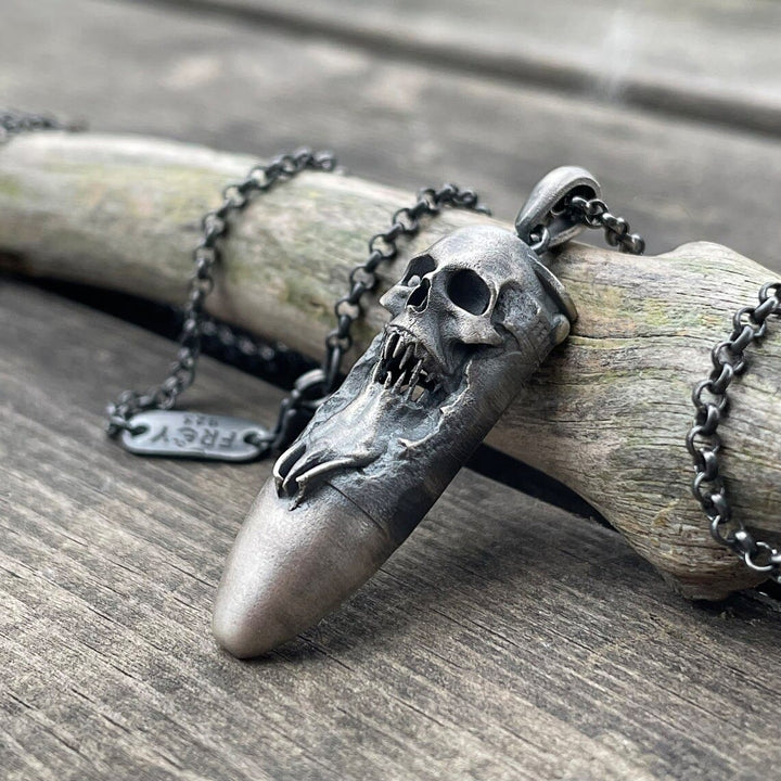 WorldNorse Skull Bullet Pendant Necklace