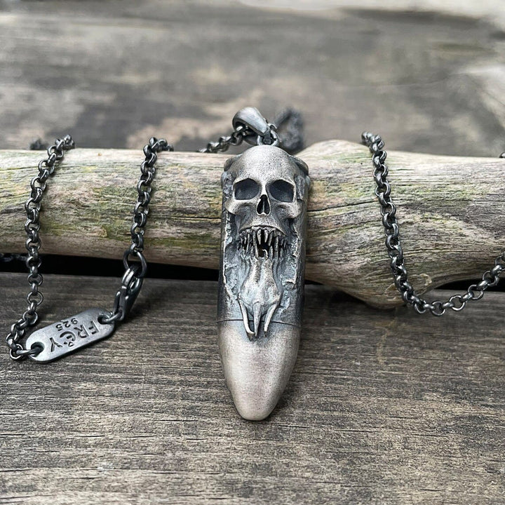 WorldNorse Skull Bullet Pendant Necklace