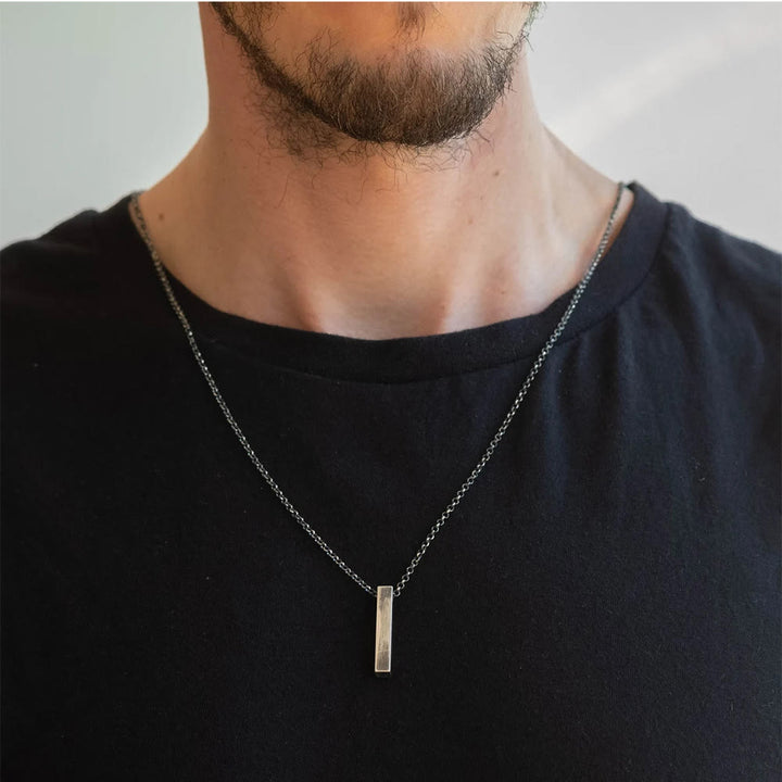 WorldNorse Minimalist Sleek Rectangular Necklace