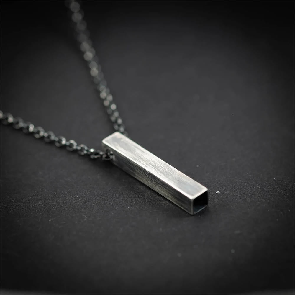 WorldNorse Minimalist Sleek Rectangular Necklace