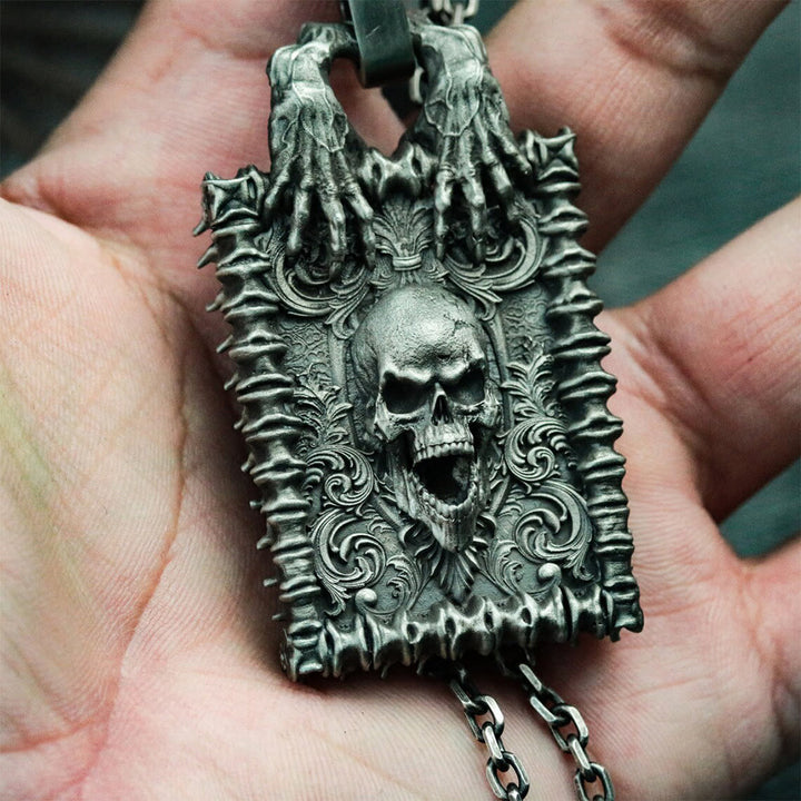 WorldNorse Gothic Skull Hell's Gate Necklace