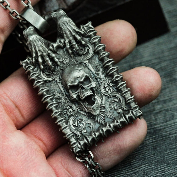 WorldNorse Gothic Skull Hell's Gate Necklace