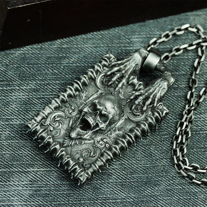 WorldNorse Gothic Skull Hell's Gate Necklace