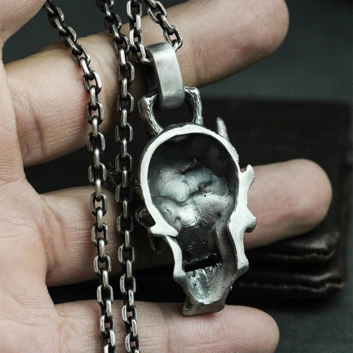 WorldNorse Demonic Horned Skull Necklace