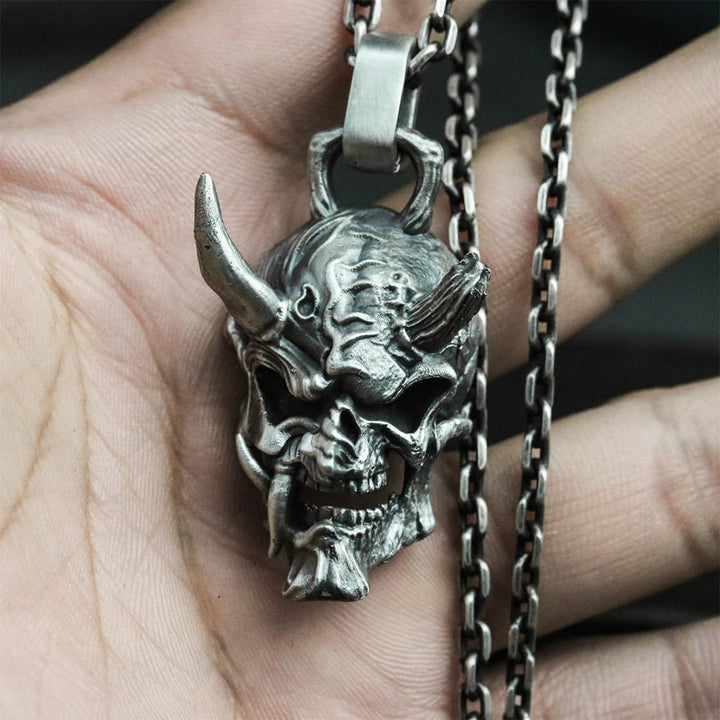 WorldNorse Demonic Horned Skull Necklace