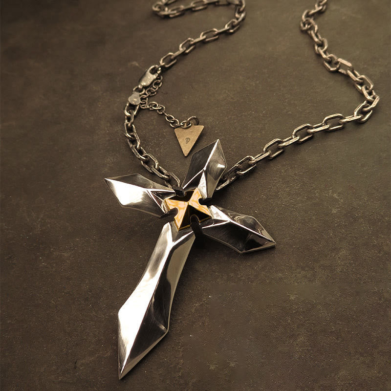 FREE Today: Sterling Silver Knight's Cross Sword Pendant Necklace