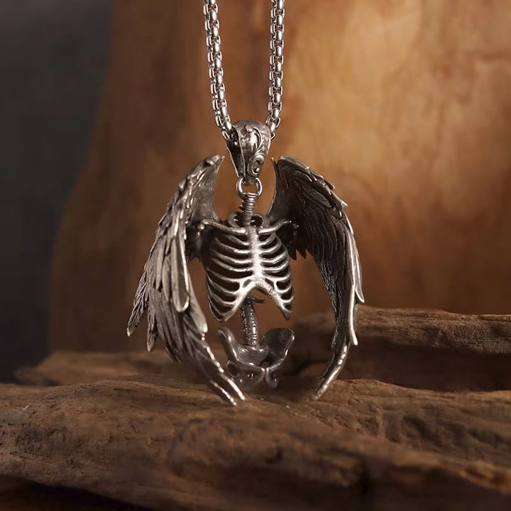 FREE Today: Half Body Skeleton Bone Wings Necklace