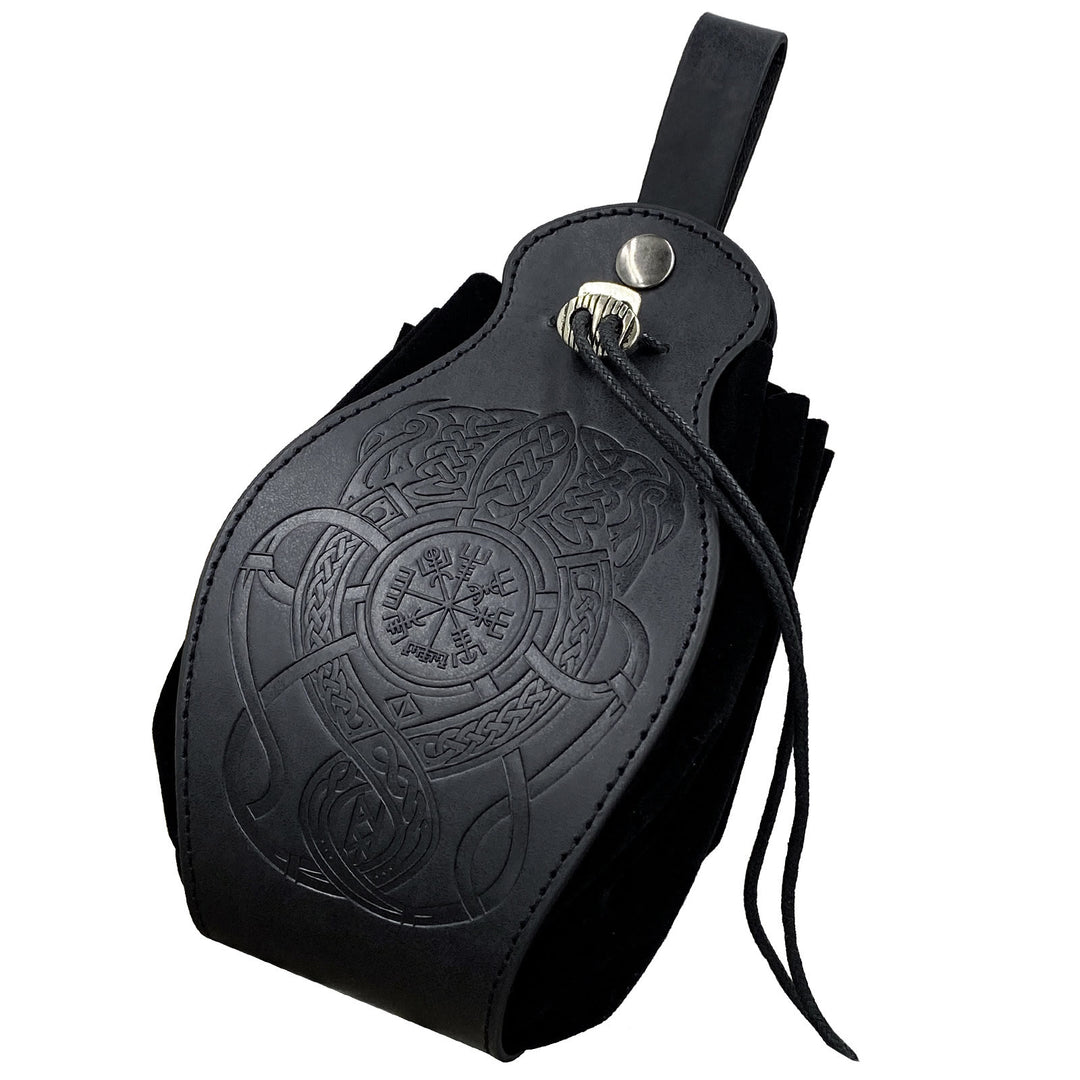 FREE Today: Viking Leather Vegvisir and Dragon Pouch Bag - Vegvisir - Black - image 21