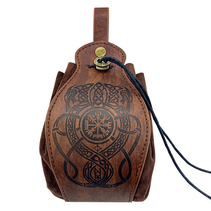 FREE Today: Viking Leather Vegvisir and Dragon Pouch Bag - Vegvisir - Brown - image 20